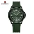 NAVIFORCE 9215 Men Wristwatch Top Brand Luxury Waterproof Calendar Watch Rubber Original Sport Military Army Quartz Male Clock - Green